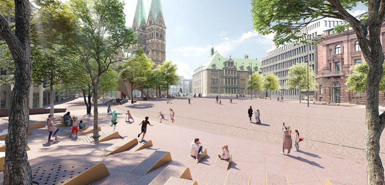 Domshof-Platz in Bremen wird zum ganztägigen Treffpunkt (Foto: Bremen Wirtschaftsressorts)